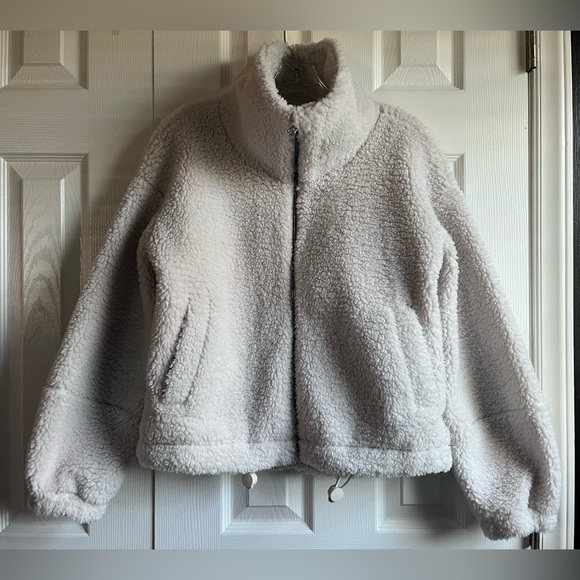 Lululemon Cinchable Fleece Zip Up Jacket Ivory Size 4 - Picture 2 of 6